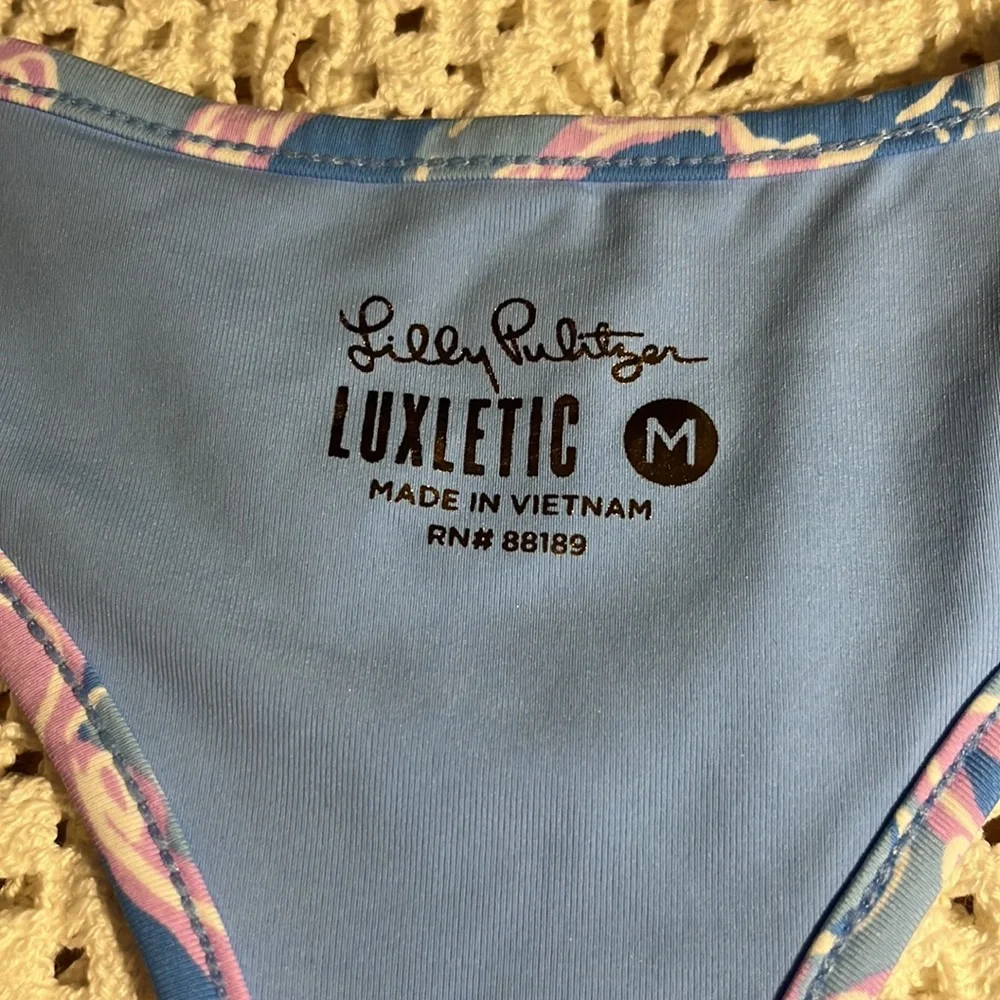 NWT LILLY PULITZER TANKINI TOP SZ M. Shades of blue, lavender and  white. - Picture 2 of 13